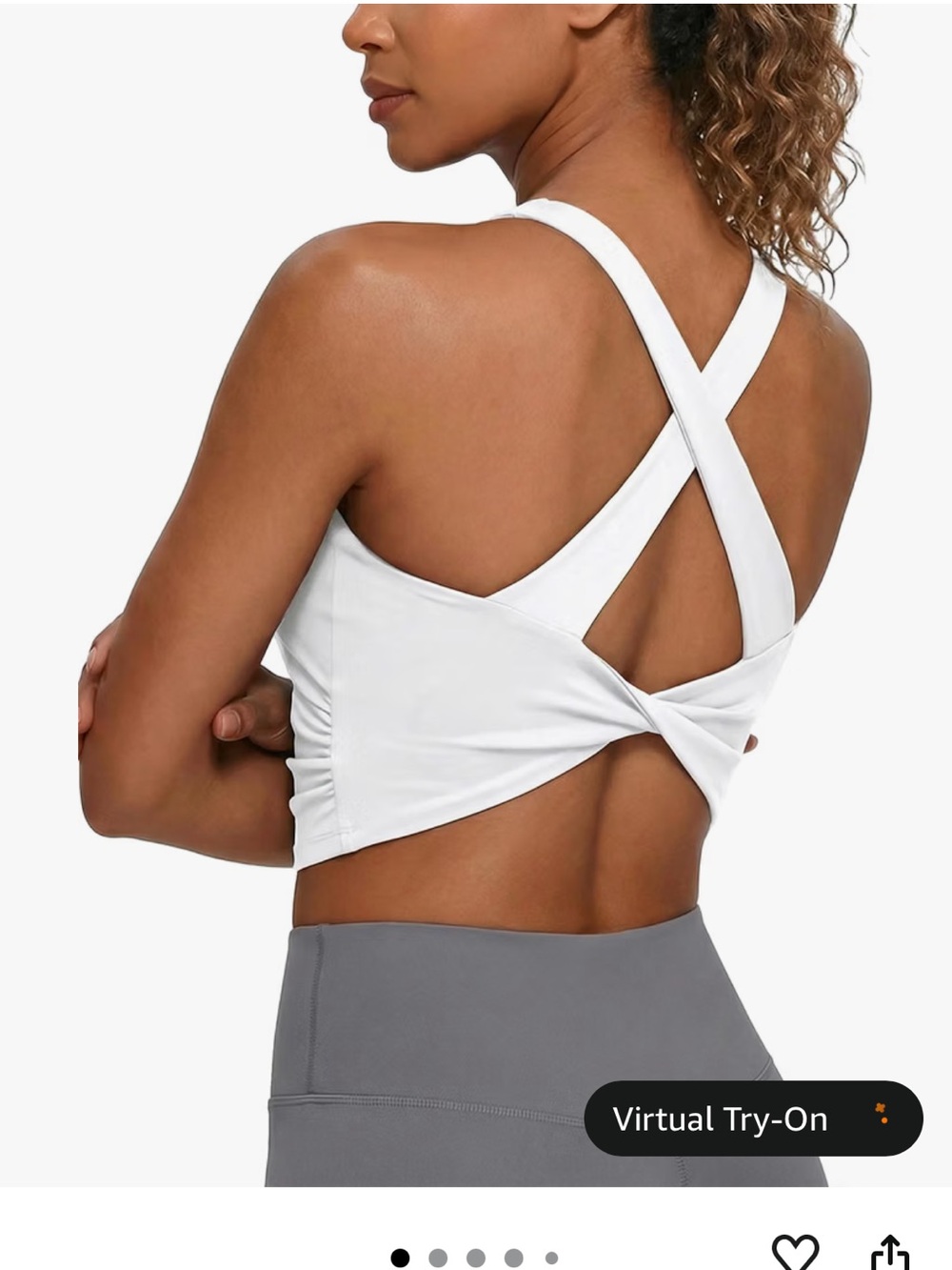 White Twist-Back Cropped Sports Tank